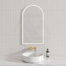 N#1(Nickel) Aulic Canterbury 503X903Mm Brushed Nickel Framed Touchless Arch Backlit Led Mirror