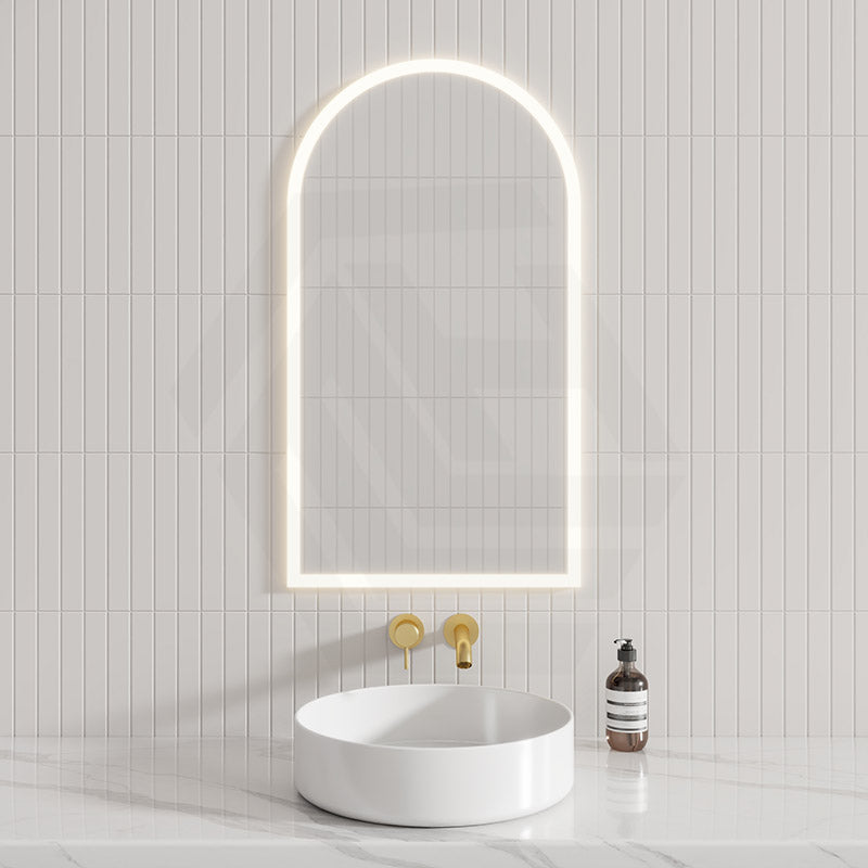 Aulic Canterbury 500X900Mm Frameless Touchless Arch Backlit Led Mirror Mirrors