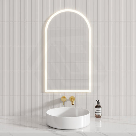 Aulic Canterbury 500X900Mm Frameless Touchless Arch Backlit Led Mirror Mirrors