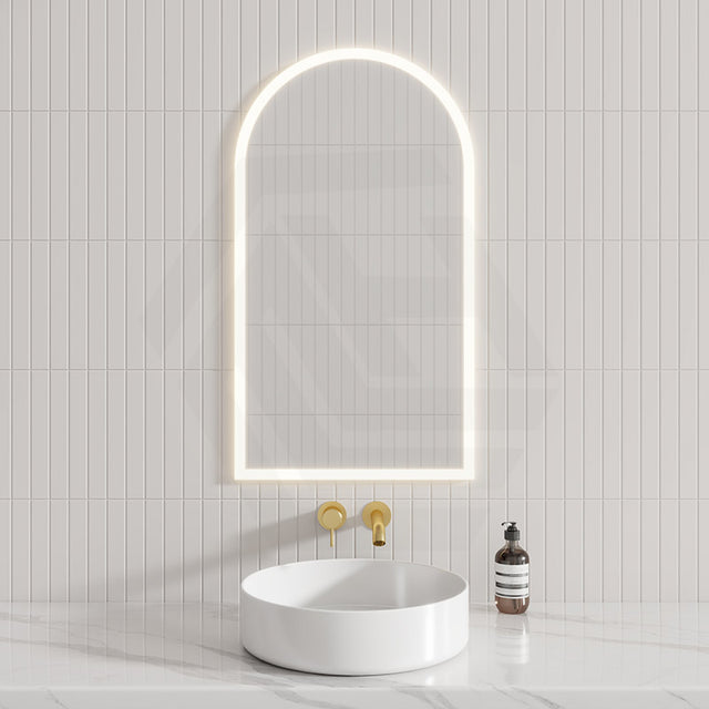 Aulic Canterbury 500X900Mm Frameless Touchless Arch Backlit Led Mirror Mirrors