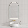 Aulic Canterbury 503X903Mm Matte Black Framed Touchless Arch Backlit Led Mirror Mirrors