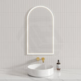 Aulic Canterbury 503X903Mm Matte White Framed Touchless Arch Backlit Led Mirror Mirrors