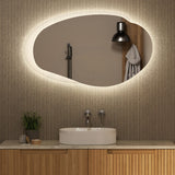 Aulic Evanston 1100/1300mm Touchless Backlit LED Mirror with Matt Grey/White Acrylic Edge Horizontal Installation