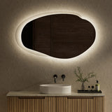 Aulic Evanston 1100/1300mm Touchless Backlit LED Mirror with Matt Grey/White Acrylic Edge Horizontal Installation