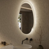 Aulic Evanston 530mm Touchless Backlit LED Mirror with Matt Grey/White Acrylic Edge Vertical Installation