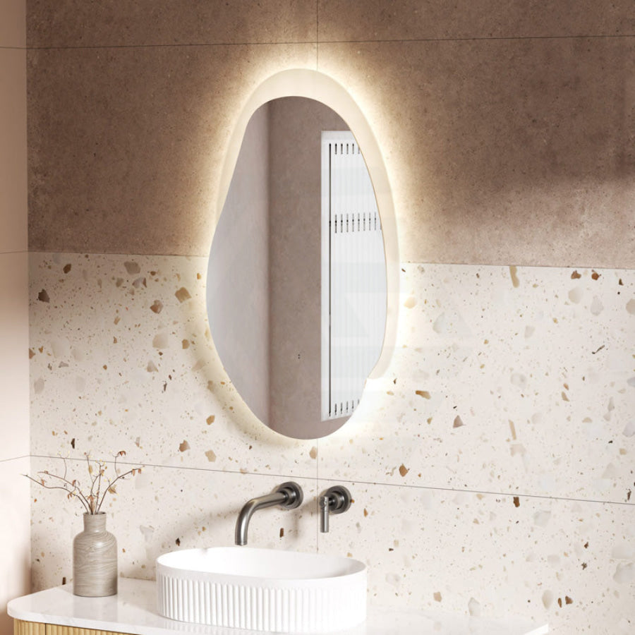 Aulic Evanston 530/1100/1300mm Touchless Backlit LED Mirror with Matt Grey/White Acrylic Edge Horizontal/Vertical Installation