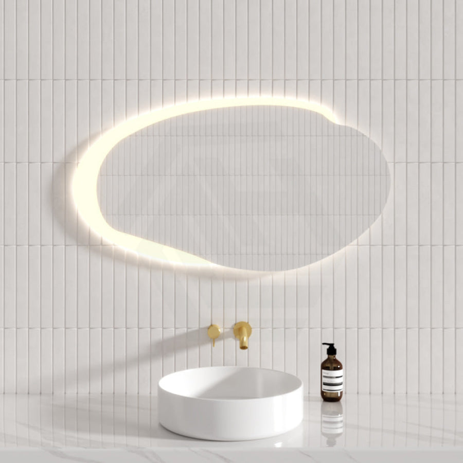 Aulic Evanston 530/1100/1300mm Touchless Backlit LED Mirror with Matt Grey/White Acrylic Edge Horizontal/Vertical Installation