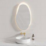 Aulic Evanston 530mm Touchless Backlit LED Mirror with Matt Grey/White Acrylic Edge Vertical Installation
