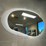 Aulic Evanston 1100/1300mm Touchless Backlit LED Mirror with Matt Grey/White Acrylic Edge Horizontal Installation