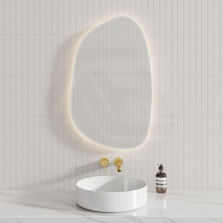 Aulic Tarcoola 553X903Mm Matt White Framed Touchless Backlit Led Mirror Special Shape Mirrors
