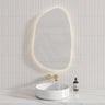 Aulic Tarcoola 553X903Mm Matt White Framed Touchless Backlit Led Mirror Special Shape Mirrors