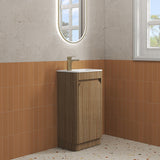 Aulic Mini Hartelle 470mm Fluted Curved Plywood Floor Standing Vanity Variant Color Avaliable