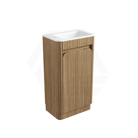 Aulic Mini Hartelle 470mm Fluted Curved Plywood Floor Standing Vanity Variant Color Avaliable