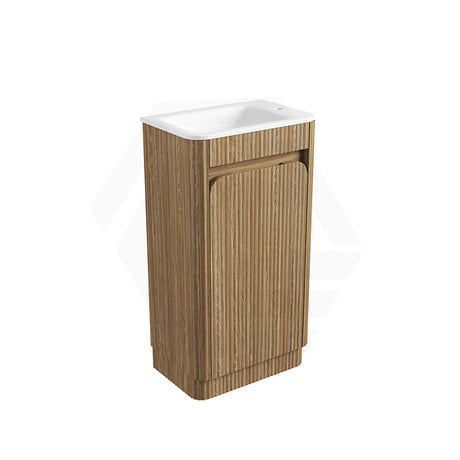 Aulic Mini Hartelle 470mm Fluted Curved Plywood Floor Standing Vanity Variant Color Avaliable
