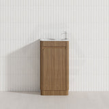 Aulic Mini Hartelle 470mm Fluted Curved Plywood Floor Standing Vanity Variant Color Avaliable