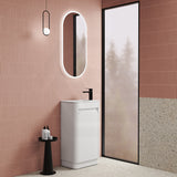 Aulic Mini Hartelle 470mm Fluted Curved Plywood Floor Standing Vanity Variant Color Avaliable