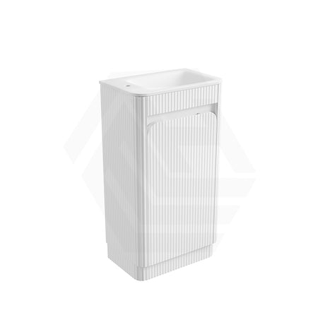 Aulic Mini Hartelle 470mm Fluted Curved Plywood Floor Standing Vanity Variant Color Avaliable