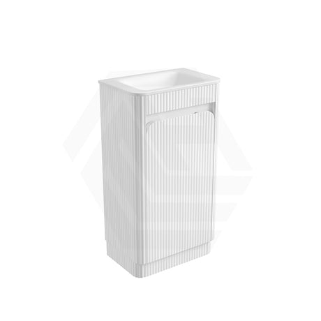Aulic Mini Hartelle 470mm Fluted Curved Plywood Floor Standing Vanity Variant Color Avaliable