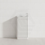 Aulic Mini Hartelle 470mm Fluted Curved Plywood Floor Standing Vanity Variant Color Avaliable