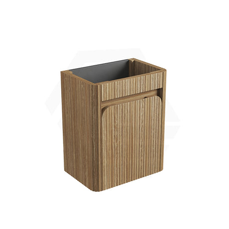 Aulic Mini Hartelle 470mm Fluted Curved Plywood Wall Hung Vanity Variant Color Avaliable