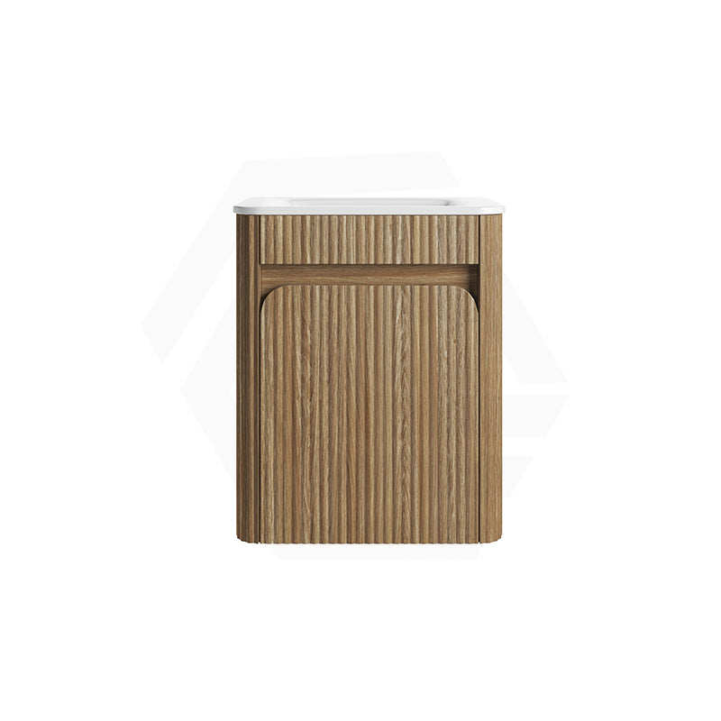 Aulic Mini Hartelle 470mm Fluted Curved Plywood Wall Hung Vanity Variant Color Avaliable