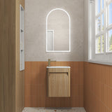 Aulic Mini Hartelle 470mm Fluted Curved Plywood Wall Hung Vanity Variant Color Avaliable