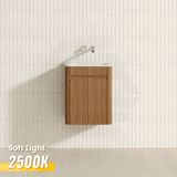 Aulic Mini Hartelle 470mm Fluted Curved Plywood Wall Hung Vanity Variant Color Avaliable
