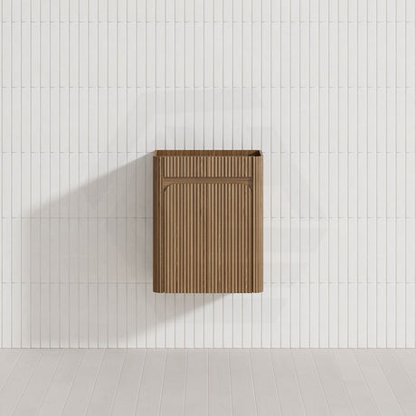 Aulic Mini Hartelle 470mm Fluted Curved Plywood Wall Hung Vanity Variant Color Avaliable