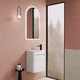 Aulic Mini Hartelle 470mm Fluted Curved Plywood Wall Hung Vanity Variant Color Avaliable