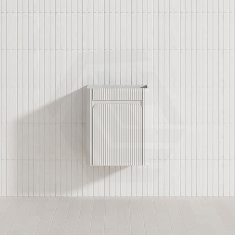 Aulic Mini Hartelle 470mm Fluted Curved Plywood Wall Hung Vanity Variant Color Avaliable