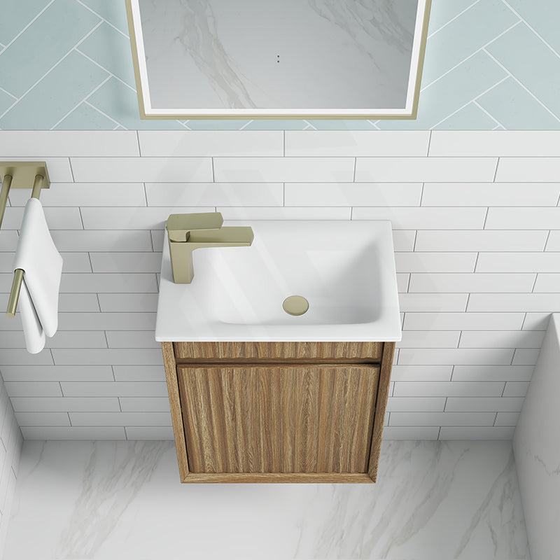 Aulic Mini Ravia 450mm Fluted Plywood Wall Hung Vanity Variant Color Avaliable