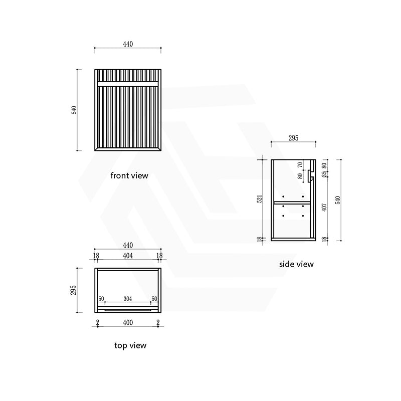 Aulic Mini Ravia 450mm Fluted Plywood Wall Hung Vanity Variant Color Avaliable