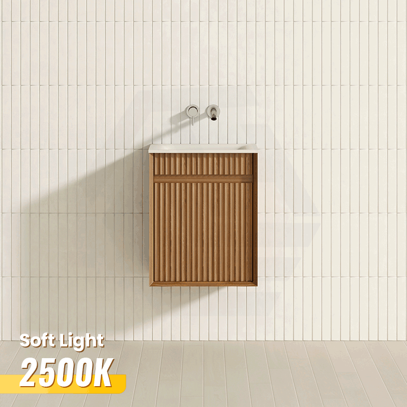 Aulic Mini Ravia 450mm Fluted Plywood Wall Hung Vanity Variant Color Avaliable
