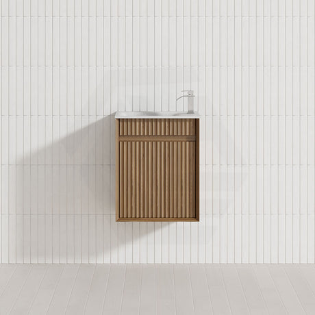 Aulic Mini Ravia 450mm Fluted Plywood Wall Hung Vanity Variant Color Avaliable