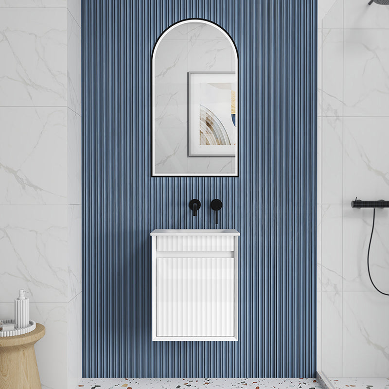 Aulic Mini Ravia 450mm Fluted Plywood Wall Hung Vanity Variant Color Avaliable