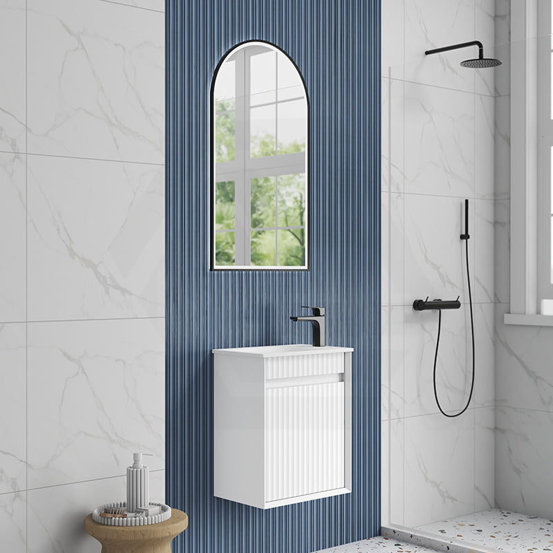 Aulic Mini Ravia 450mm Fluted Plywood Wall Hung Vanity Variant Color Avaliable