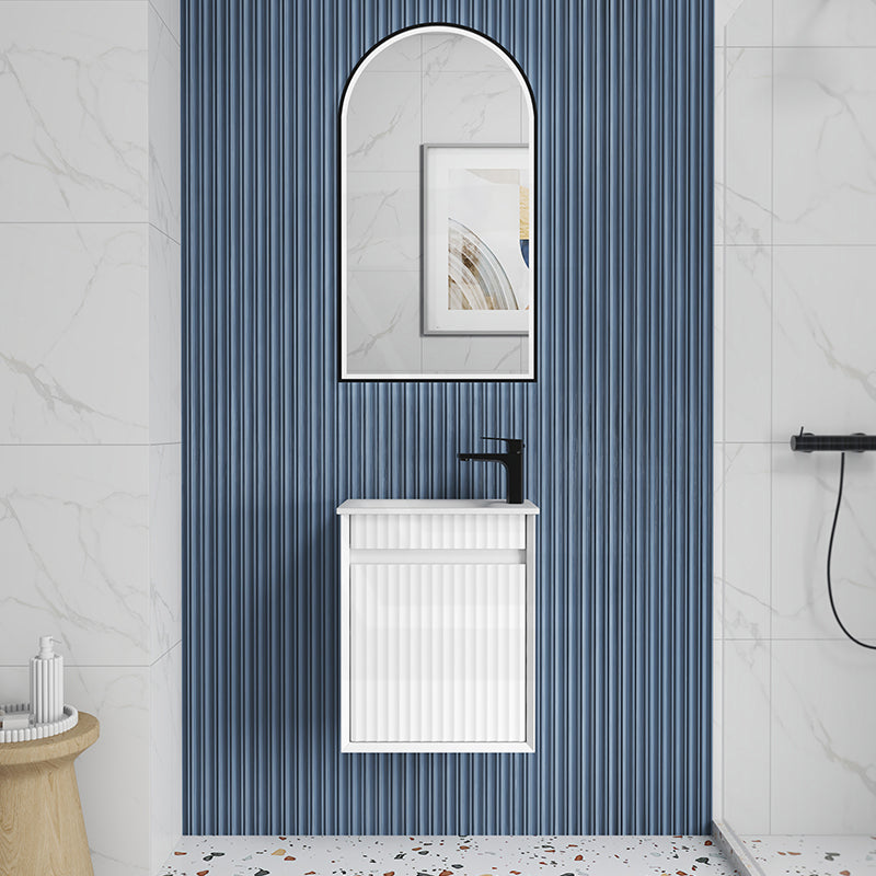 Aulic Mini Ravia 450mm Fluted Plywood Wall Hung Vanity Variant Color Avaliable