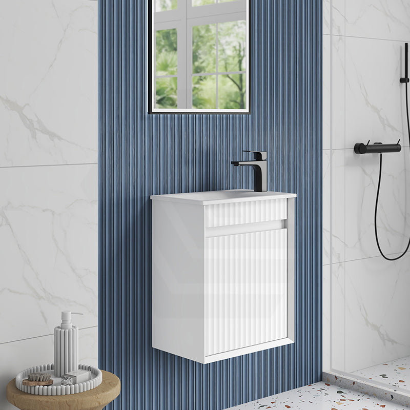 Aulic Mini Ravia 450mm Fluted Plywood Wall Hung Vanity Variant Color Avaliable