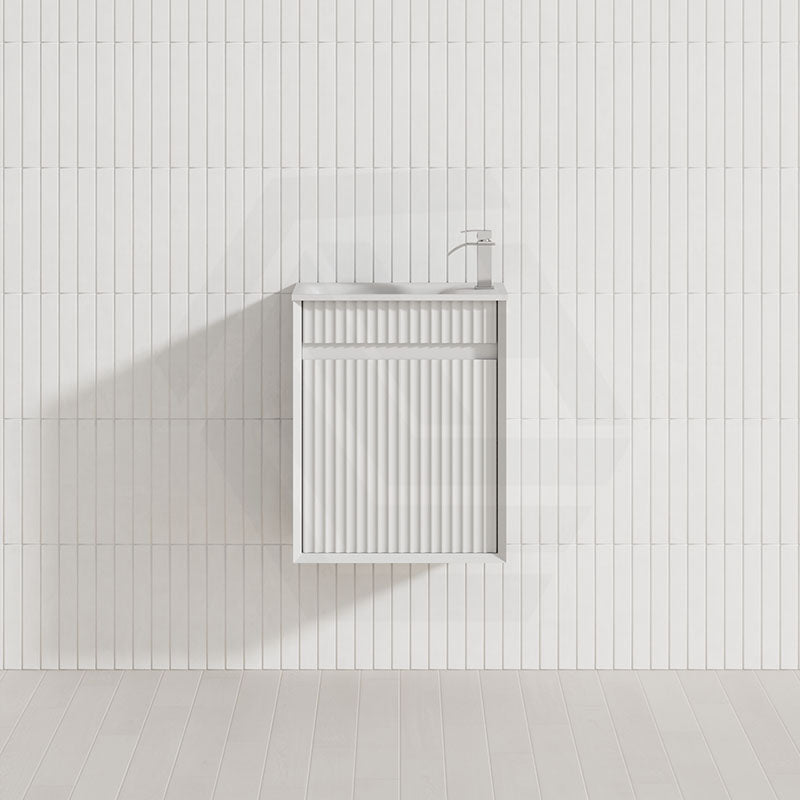 Aulic Mini Ravia 450mm Fluted Plywood Wall Hung Vanity Variant Color Avaliable