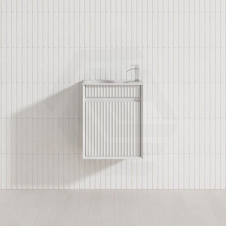 Aulic Mini Ravia 450mm Fluted Plywood Wall Hung Vanity Variant Color Avaliable