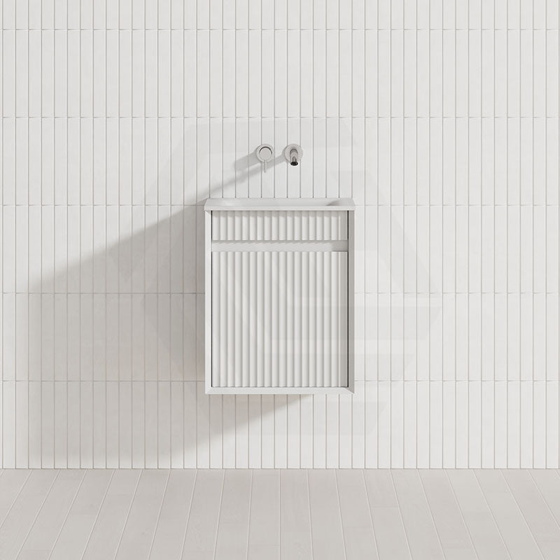 Aulic Mini Ravia 450mm Fluted Plywood Wall Hung Vanity Variant Color Avaliable