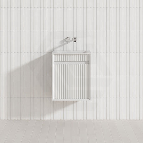 Aulic Mini Ravia 450mm Fluted Plywood Wall Hung Vanity Variant Color Avaliable