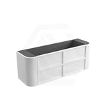 Aulic Ramee 750-1800mm Matt White Fluted Curved Plywood Wall Hung Vanity with L-Rail Finger Pull Drawers