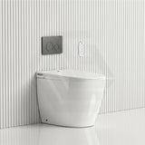 LAFEME Crawford Rimless Floor Pan Wall-Faced Smart Toilet with Inwall Cistern & Flush Button 592x400x492mm - Gloss White