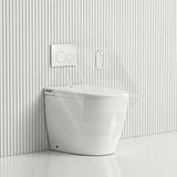 LAFEME Crawford Rimless Floor Pan Wall-Faced Smart Toilet with Inwall Cistern & Flush Button 592x400x492mm - Gloss White