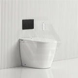 LAFEME Crawford Rimless Floor Pan Wall-Faced Smart Toilet with Inwall Cistern & Flush Button 592x400x492mm - Gloss White