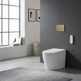 LAFEME Crawford Rimless Floor Pan Wall-Faced Smart Toilet with Inwall Cistern & Flush Button 592x400x492mm - Gloss White