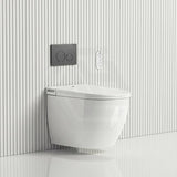 LAFEME Sesto Rimless Wall Hung Smart Toilet with Inwall Cistern & Flush Button 592x400x424mm - Gloss White