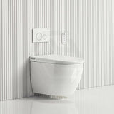 LAFEME Sesto Rimless Wall Hung Smart Toilet with Inwall Cistern & Flush Button 592x400x424mm - Gloss White