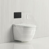 LAFEME Sesto Rimless Wall Hung Smart Toilet with Inwall Cistern & Flush Button 592x400x424mm - Gloss White